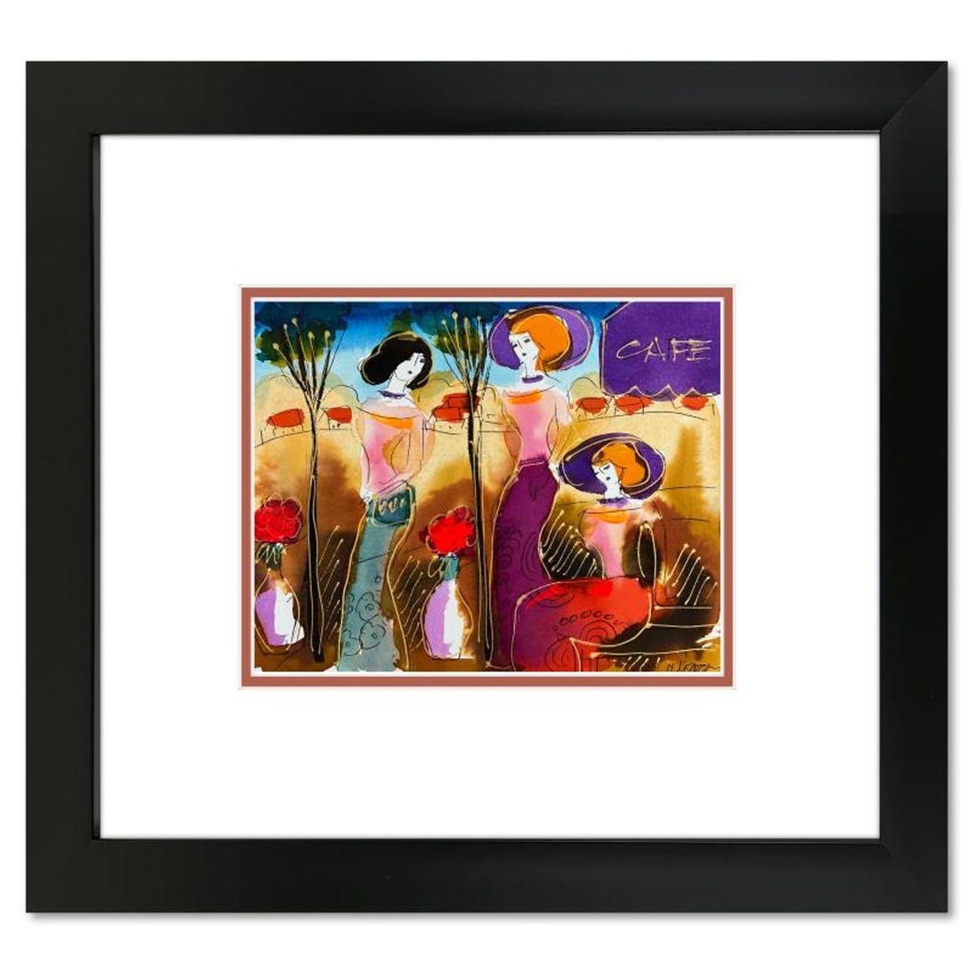 Moshe Leider, Framed Original Mixed Media Watercolor Painting, Hand Signed with Letter of: This is an original mixed media watercolor painting on paper by Moshe Leider. Hand signed by the artist, this piece comes custom framed and includes a Letter of Authenticity. Measures approximately 15