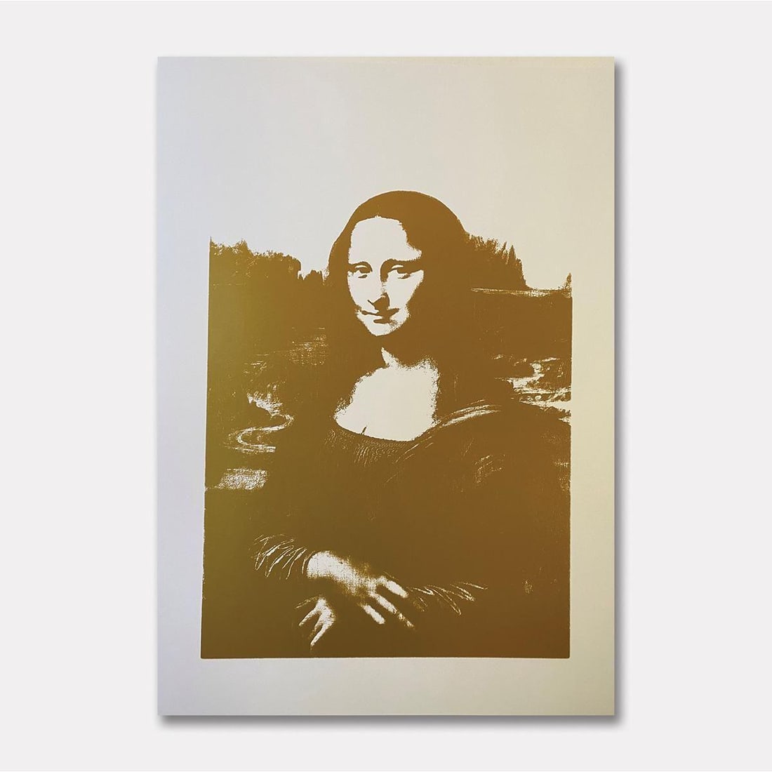 Andy Warhol- SIlkscreen on Museum Board "Mona Lisa #1": Artist: Andy Warhol. Medium: SIlkscreen on Museum Board. Title: Mona Lisa #1. Size: 35" x 25". Certificate of Authenticity: Is included. Additional: Published by Sunday B Morning. Limited edition of 2