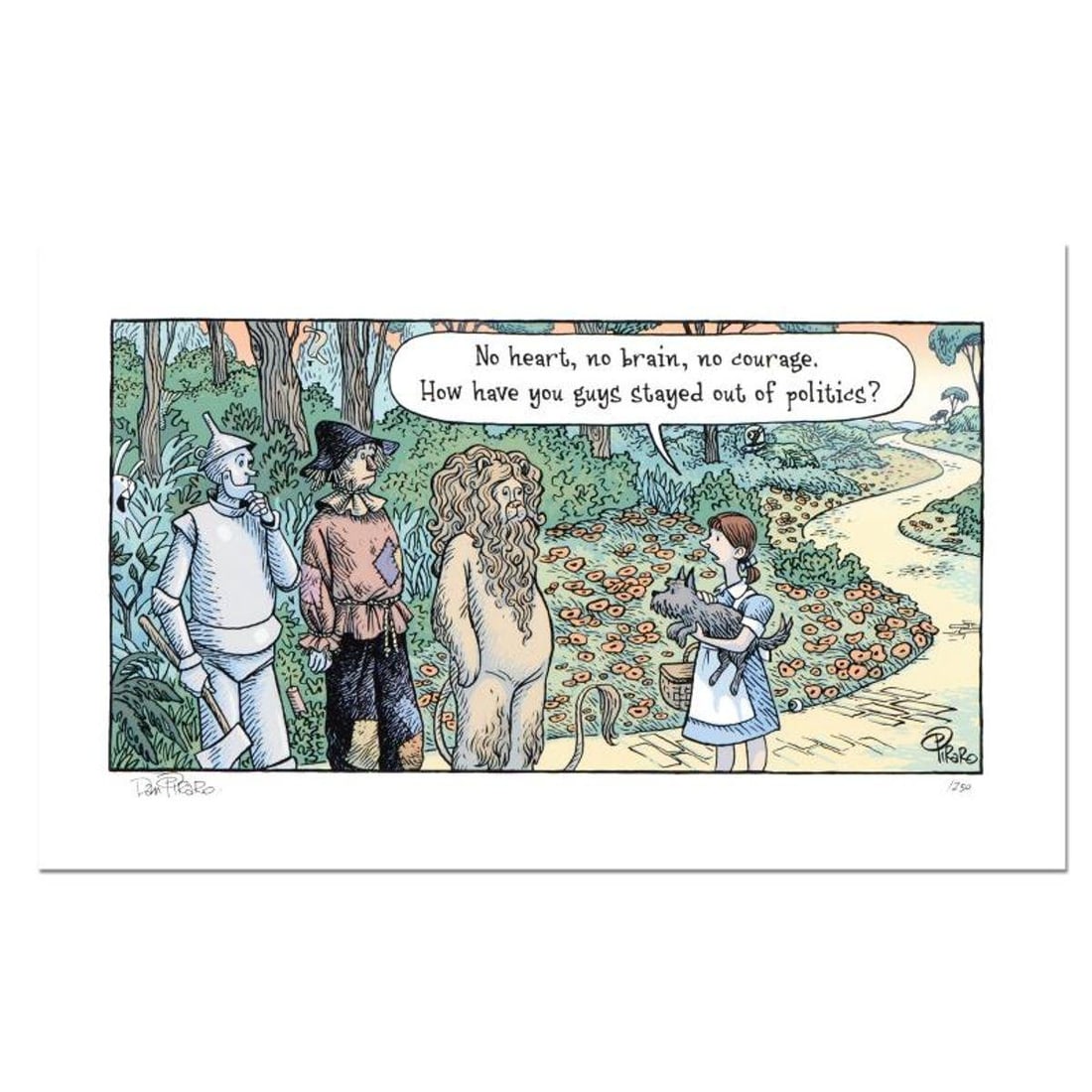 Bizarro, "Oz Politicians" Numbered Limited Edition Hand Signed by creator Dan Piraro; Letter of: Oz Politicians is a limited edition giclee on paper by Dan Piraro, creator of the critically acclaimed and award winning comic strip, Bizarro! This piece is numbered and hand signed by the artist and 