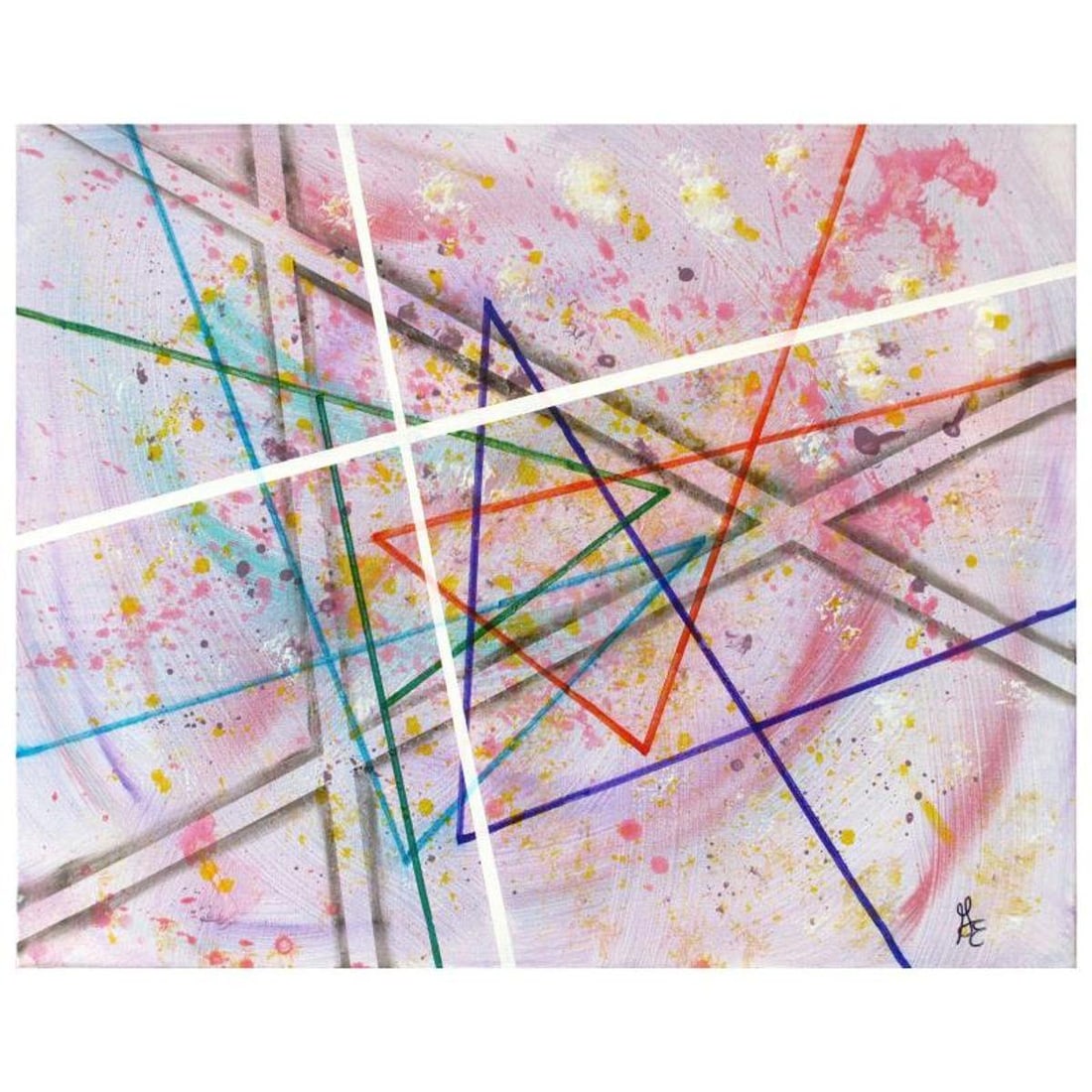 George Marlowe, "Angled" Original Acrylic Painting on Canvas, Hand Signed with Letter of: Angled is an original acrylic painting on stretched canvas by George Marlowe, hand signed by the artist. Includes Letter of Authenticity. Measures approx. 30" x 24" (image).