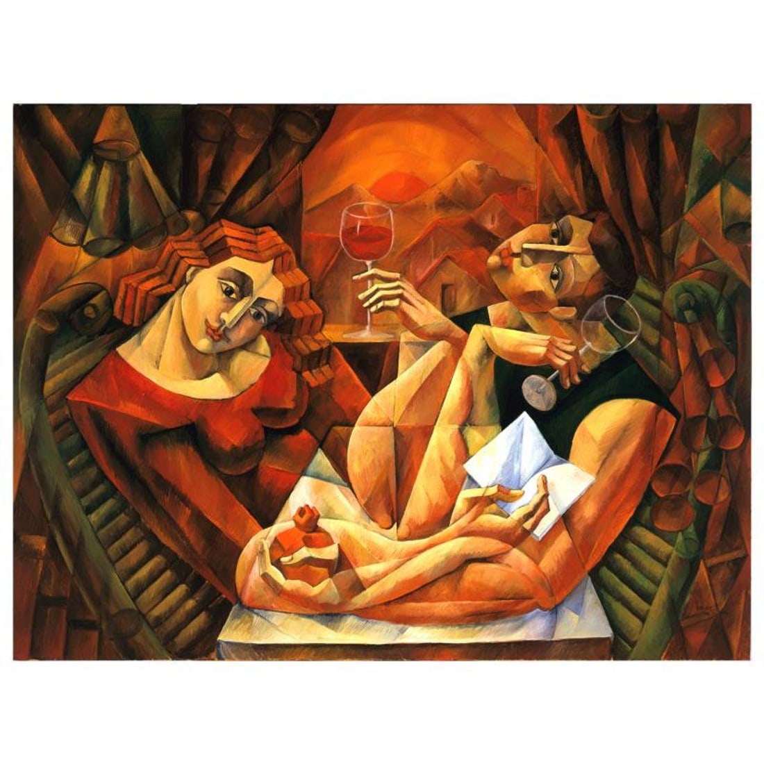 Yuroz, "Before Sunset" Hand Signed Limited Edition Serigraph on Canvas with Certificate of (1 of 2)
