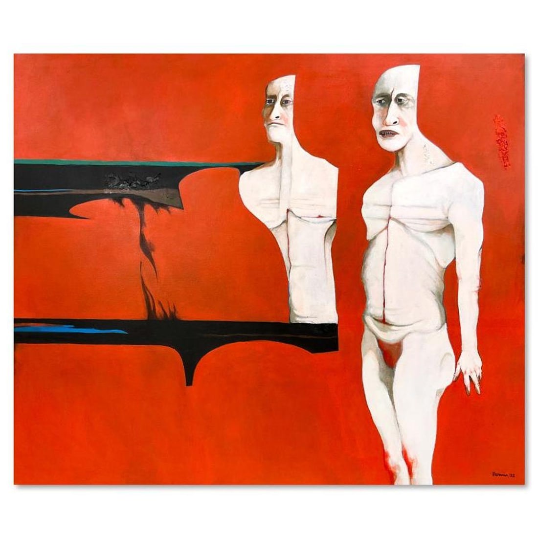 Milton Berwin (1925-2023), Original Painting on Canvas (52" x 66"), Dated 2002 and Hand Signed with (1 of 2)