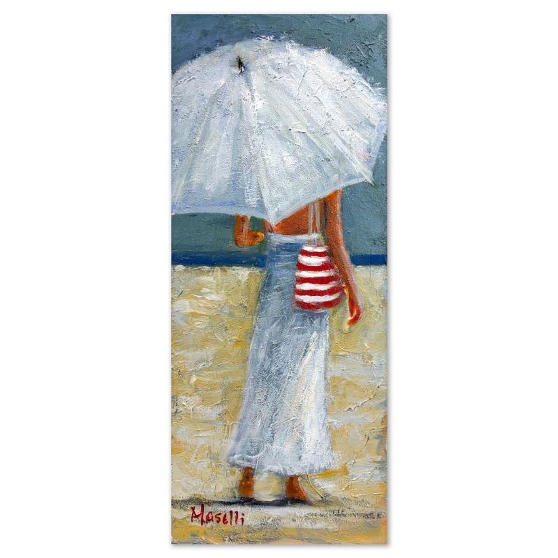 Michael Maselli, Original Painting on Canvas, Hand Signed with Letter of Authenticity.: This is an original painting on stretched canvas by Michael Maselli, hand signed by the artist. Includes Letter of Authenticity. Measures approx. 29" x 12" (image).