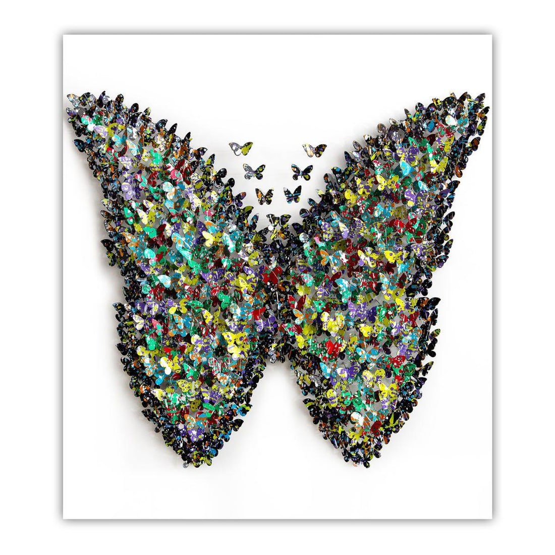 Patricia Govezensky- Original 3D Metal Art on Wood "Butterfly": Artist: Patricia Govezensky. Medium: Original 3D Metal Art on Wood. Title: Butterfly. Size: 29.5" x 25.5". Signature: Hand Signed by the artist. Certificate of Authenticity: From the publisher. Refere