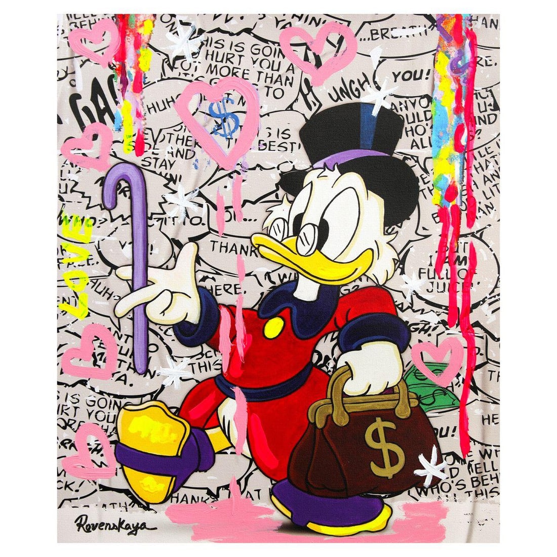 Nastya Rovenskaya- Mixed Media on Canvas "Uncle Scrooge" (1 of 2)