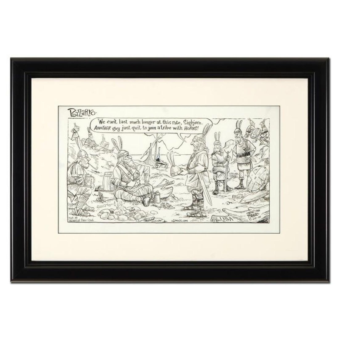 Bizarro, "Viking Defection" is a Framed Original Pen & Ink Drawing by Dan Piraro, Hand Signed with (1 of 3)
