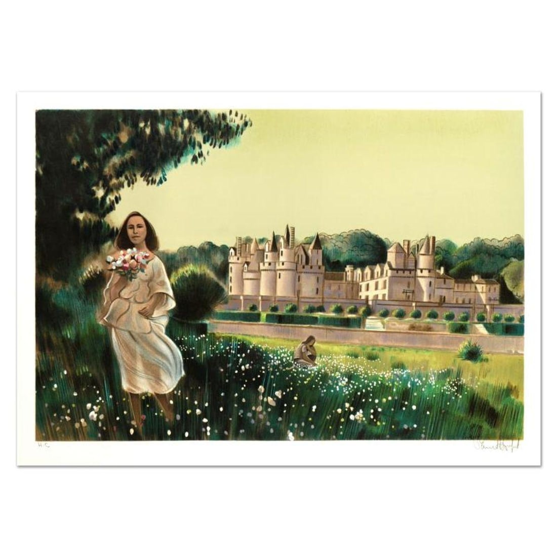 Robert Vernet Bonfort, "Summer Flowers" Limited Edition Lithograph, Numbered and Hand Signed.: Summer Flowers is a limited edition lithograph on paper by Robert Vernet Bonfort, numbered and hand signed by the artist! Measures approx. 29.5" x 21" (border), 27" x 19" (image). Reference#: 93845.