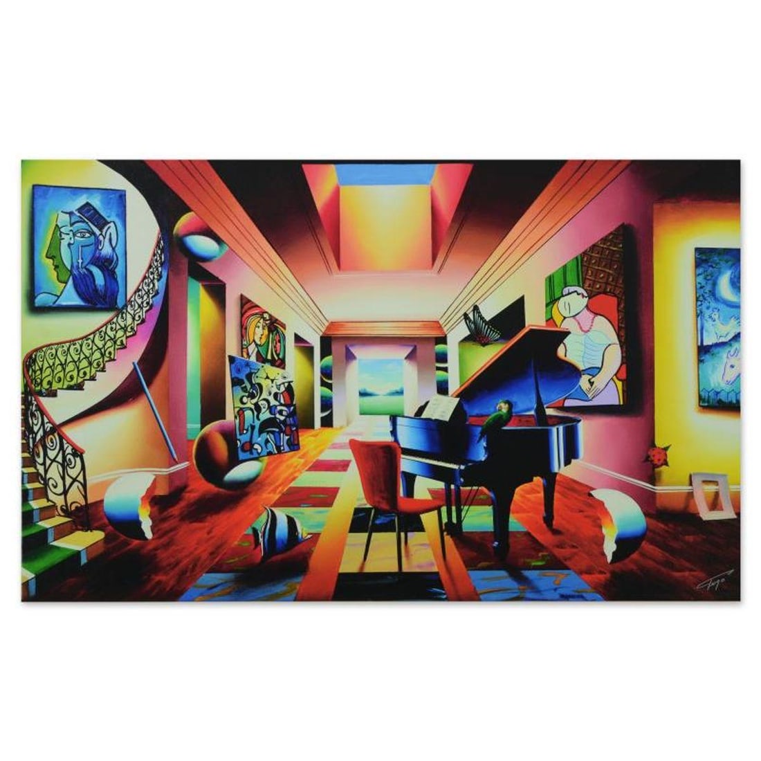 Ferjo, "Angelic Music Room" Limited Edition on Gallery Wrapped Canvas, Numbered and Signed with: Angelic Music Room is a limited edition giclee on canvas, numbered and bearing Ferjo's authorized signature. This piece comes gallery wrapped. Includes Letter of Authenticity. Measures approx. 36" x 2
