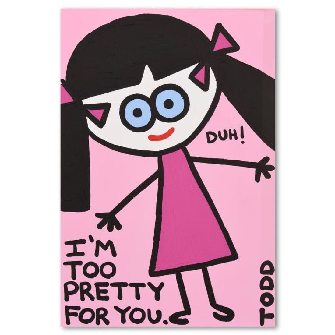 Todd Goldman, "I'm Pretty" Original Acrylic Painting on Gallery Wrapped Canvas (24" x 36"), Hand (1 of 2)