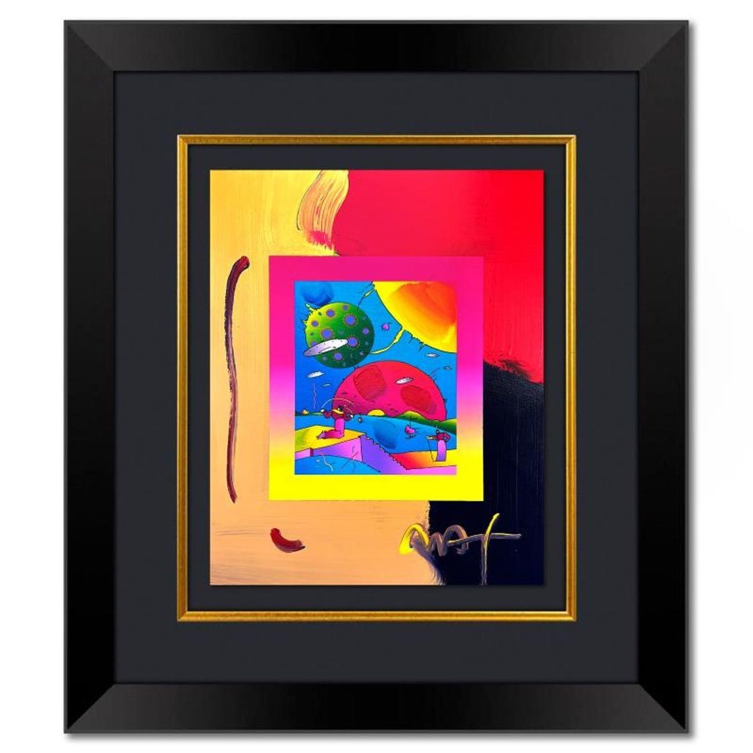 Peter Max, "Year 2250" Framed One-of-a-Kind Mixed Media, Hand Signed with Registration Number (1 of 2)