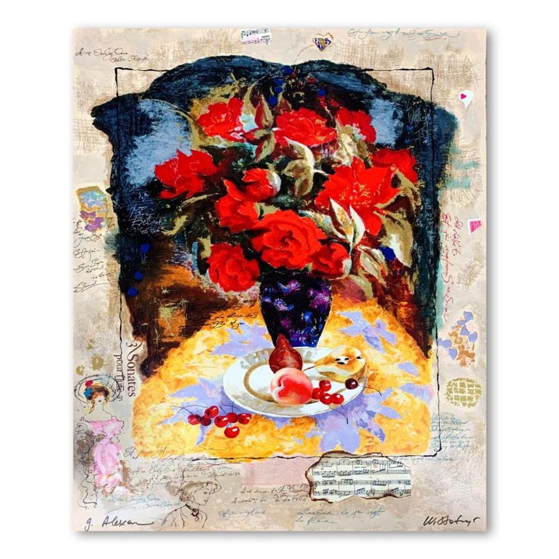 Alexander Galtchansky (1959-2008) and Tanya Wissotzky (1959-2006), "Blossoms and Fruit" Hand Signed (1 of 3)