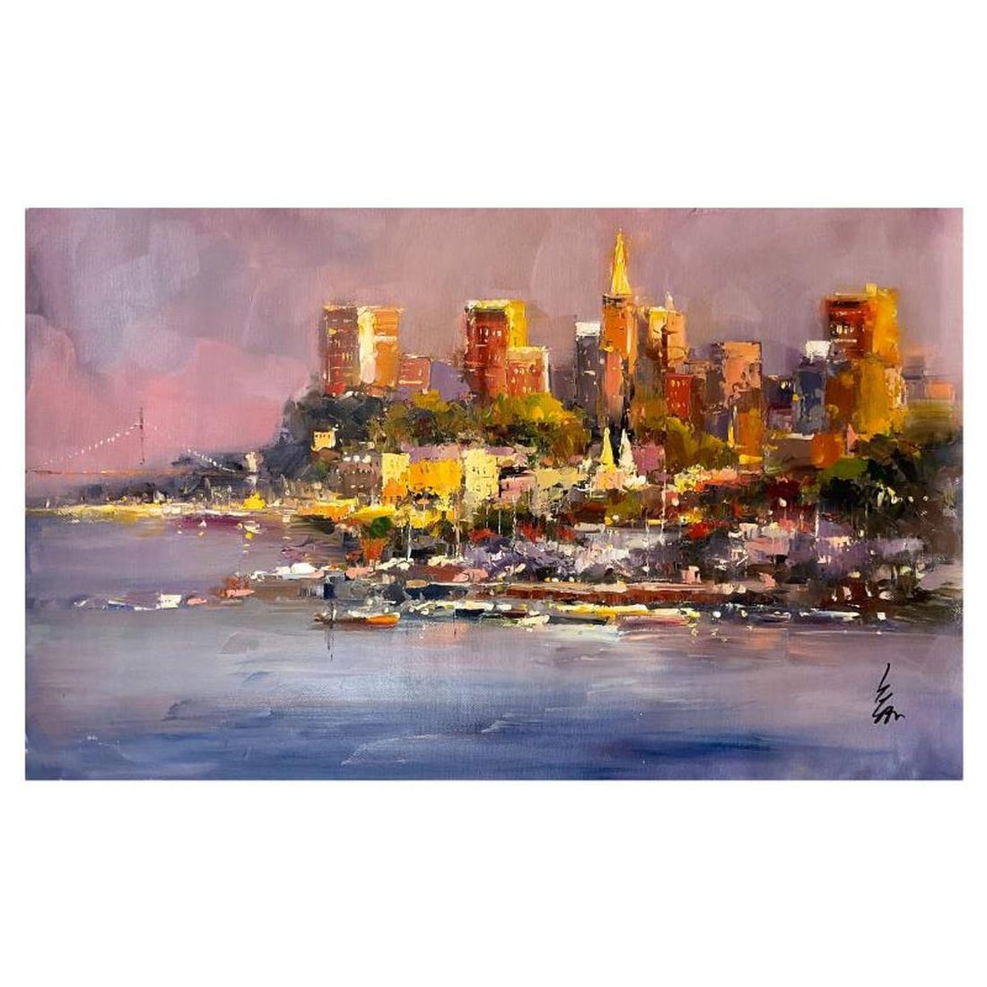 Inam, Original Oil Painting on Canvas (30" x 50"), Hand Signed with Letter of Authenticity.: This is an original oil painting on canvas by Inam, hand signed by the artist. Includes Letter of Authenticity. Measures approx. 30" x 50" (image).