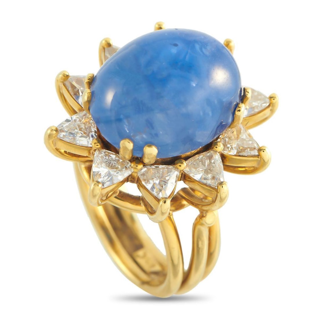 18K YELLOW GOLD 2.50CT DIAMOND AND SAPPHIRE RING (1 of 3)