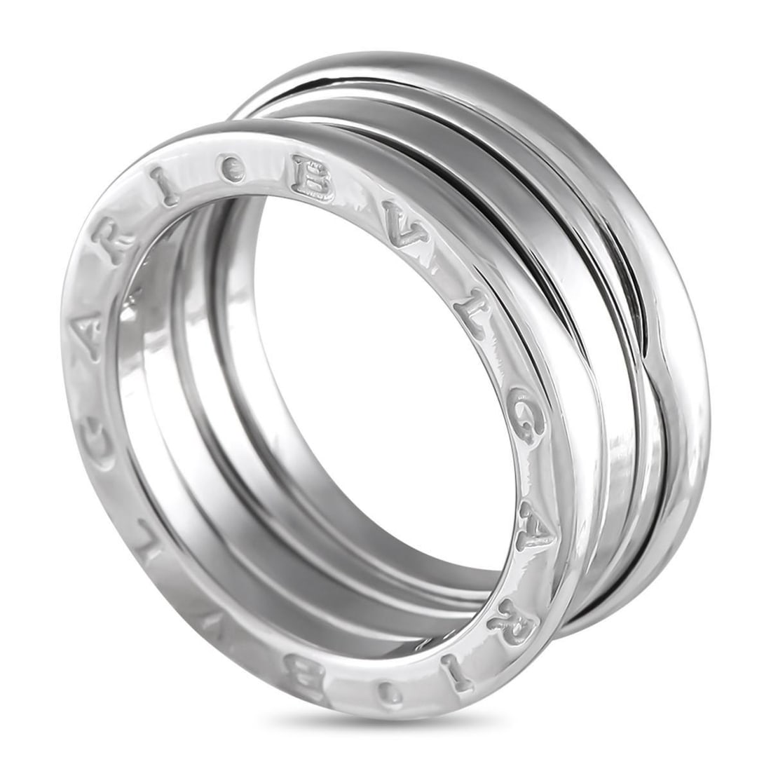 BVLGARI B.ZERO1 18K WHITE GOLD RING: Clean lines and contemporary minimalism make this Bvlgari B.Zero1 ring an iconic piece that will accompany you anywhere. Crafted from 18K White Gold, the collections signature spiral detail at the cen