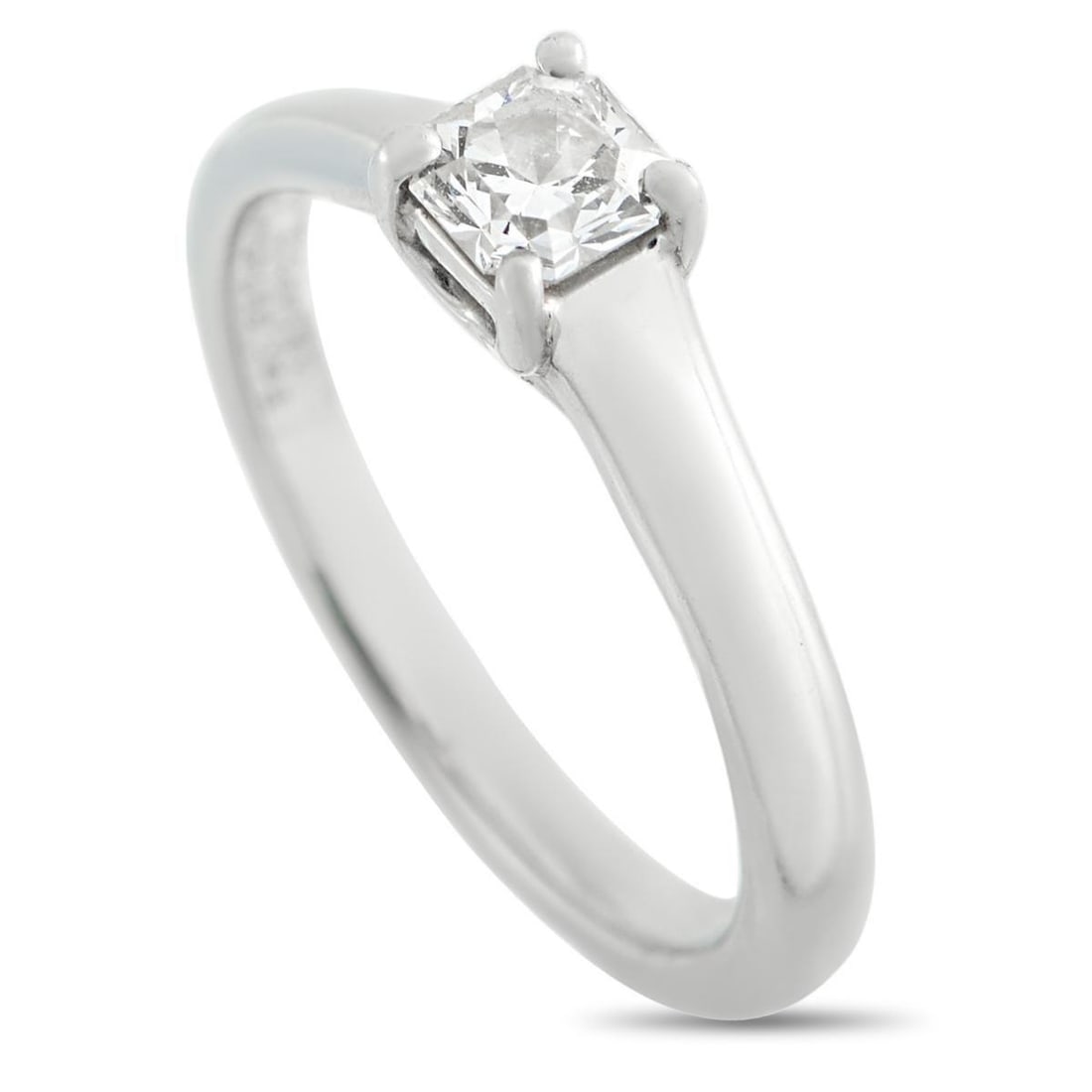 TIFFANY & CO. PLATINUM 0.31CT LUCIDA DIAMOND SOLITAIRE RING: Named after the term for the brightest star in a constellation, this Tiffany & Co. Lucida solitaire ring is designed to effortlessly catch the light. The 0.31 carat Diamond at the center features E co