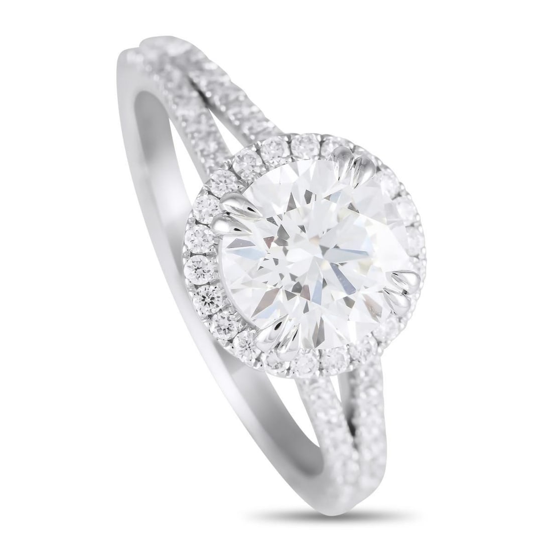 14K WHITE GOLD 2.01CT LAB GROWN DIAMOND RING: This radiant ring is stunning in its simplicity. A sparkling 1.53 carat Lab Grown Diamond center stone serves as a stunning focal point, while additional Lab Grown Diamond accents totaling 0.48 carats