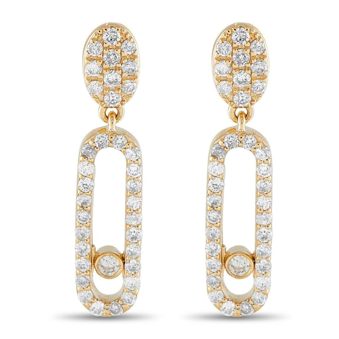 14K YELLOW GOLD 0.50CT DIAMOND DROP EARRINGS (1 of 4)
