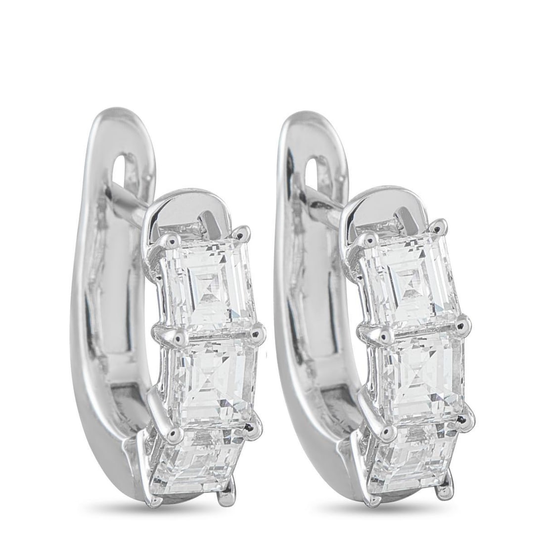 18K WHITE GOLD 1.50CT DIAMOND EARRINGS (1 of 4)
