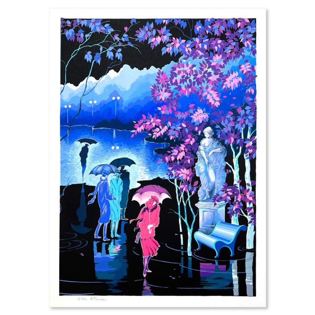 Zina Roitman, Limited Edition Serigraph, Hand Signed and Numbered, Letter of Authenticity.: This is a limited edition serigraph on paper by Zina Roitman. The piece comes hand signed by the artist, numbered, and with a letter of authenticity. Measures approximately 25.5" x 17.5". Reference#: 