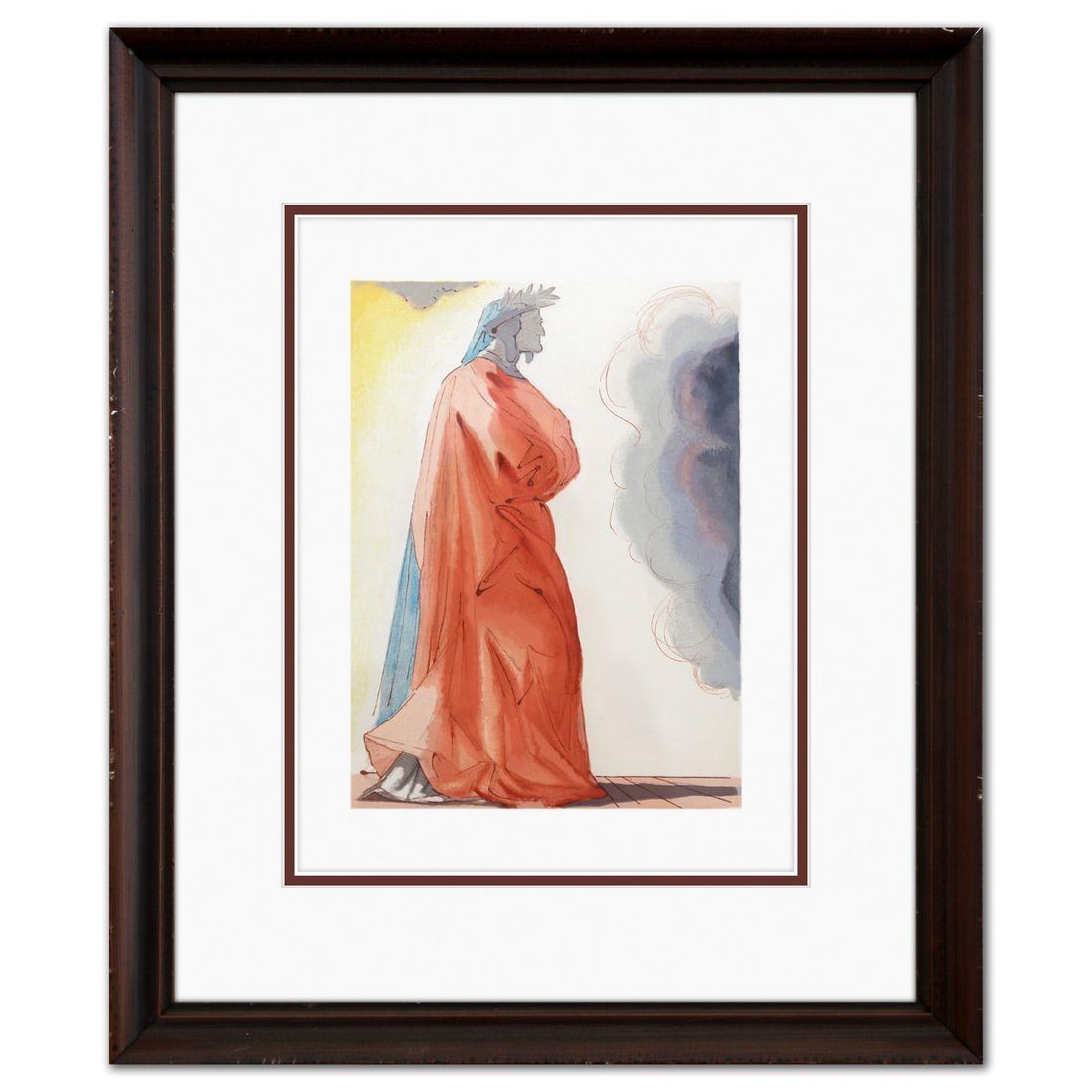 Salvador Dali- Original Color Woodcut on B.F.K. Rives Paper "Paradise 1": Artist: Salvador Dali. Medium: Original Color Woodcut on B.F.K. Rives Paper. Title: Paradise 1. Size: 13" x 10". Measures approx. 19" x 16" (framed). Certificate of Authenticity: Is included. Addition