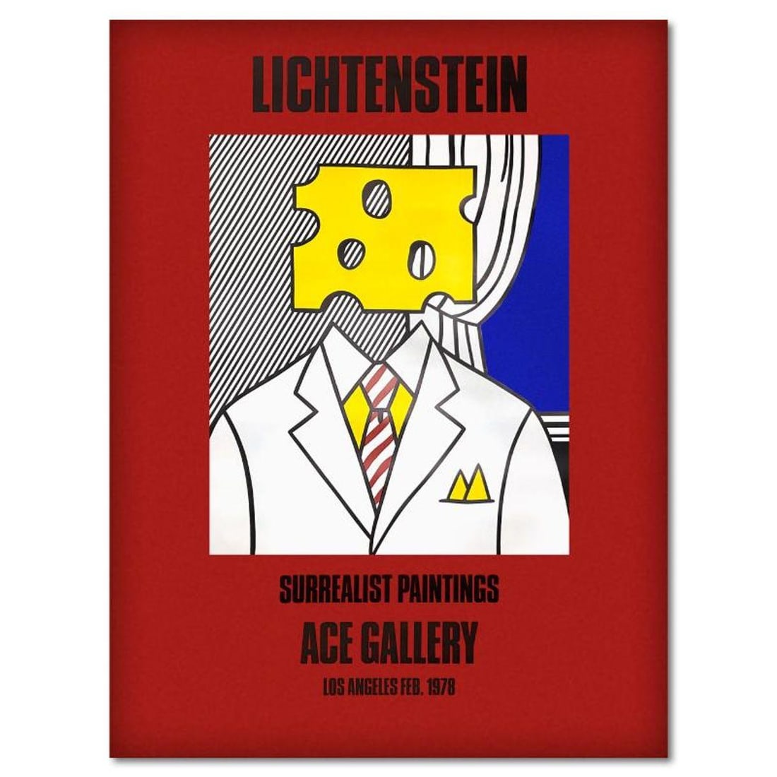 Roy Lichtenstein (1923-1997), Vintage Poster (44" x 60") from Ace Gallery (1978) with Letter of: This is a vintage poster by Roy Lichtenstein (1923-1997) from the Ace Gallery, Los Angeles, CA. Includes Letter of Authenticity. Measures approx. 44" x 60" (image). Condition: Good. There may be some 