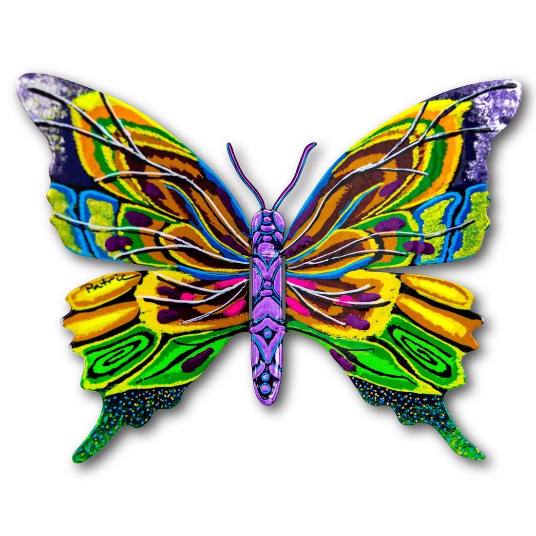 Patricia Govezensky- Original Painting on Cutout Steel "Butterfly" (1 of 2)