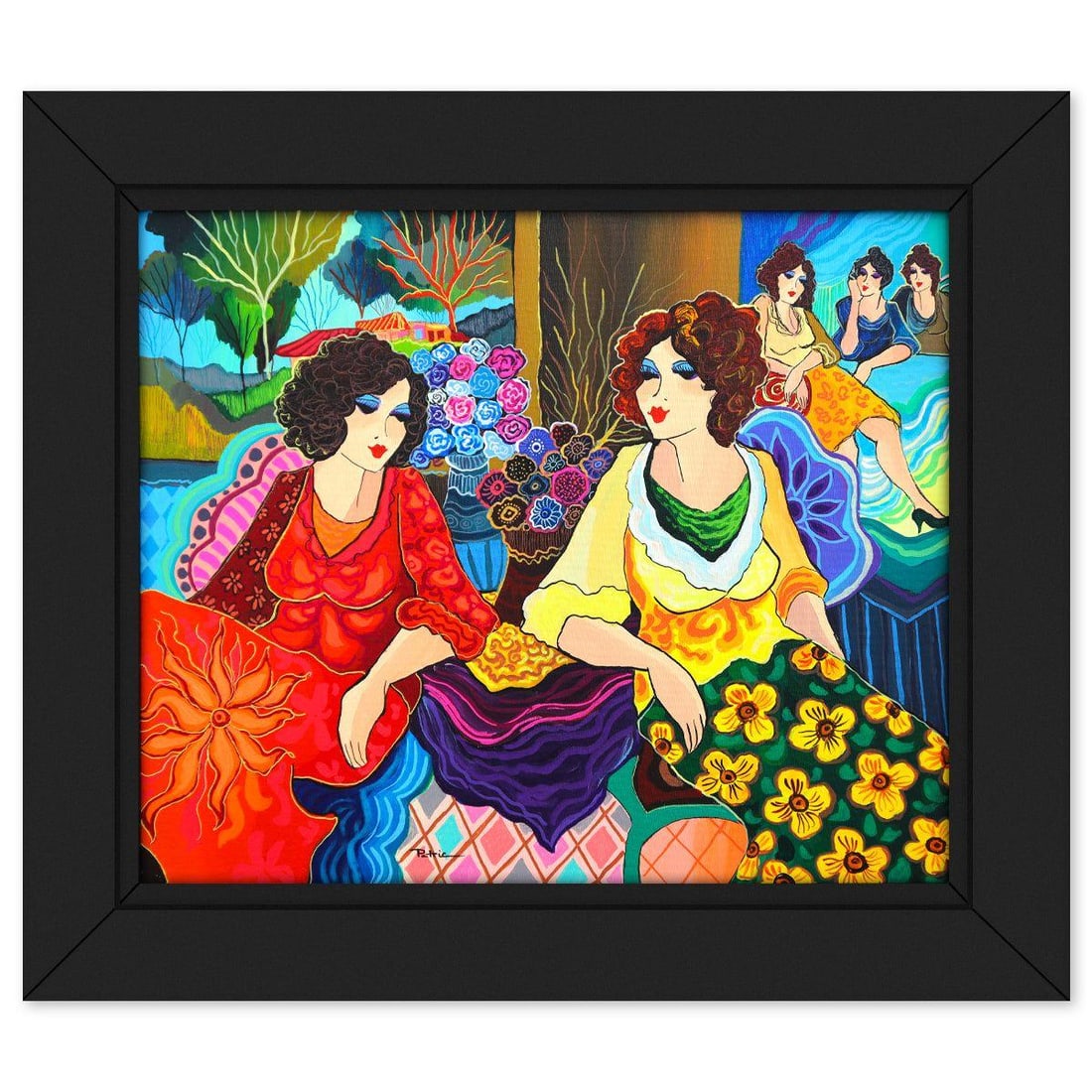 Patricia Govezensky- Original Acrylic on Canvas "Between Music and Silence": Artist: Patricia Govezensky. Medium: Original Acrylic on Canvas. Title: Between Music and Silence. Size: 20" x 24". Measures approx. 26" x 30" (framed). Signature: Hand signed. Certificate of Authenti