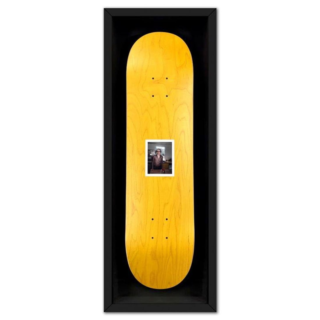 Andy Warhol (1928-1987), "Self-Portrait (Yellow)" Framed One-of-a-Kind Unique Edition Skateboard,: Self-Portrait (Yellow) is a one-of-a-kind unique edition skateboard by Andy Warhol (1928-1987), bearing the plate signature inverso of the artist. This piece comes custom framed. This piece is from a 
