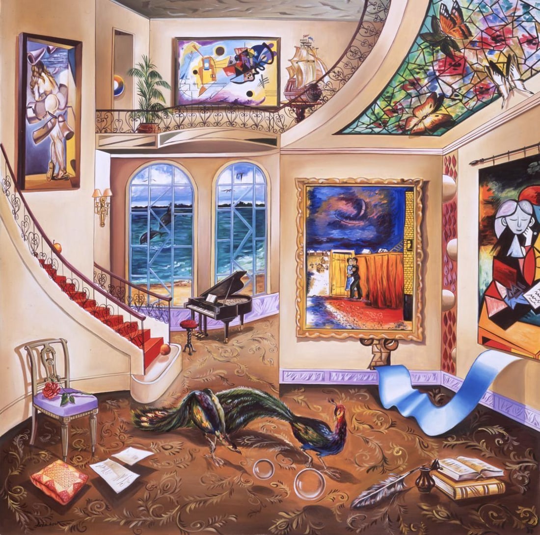 Alexander Astahov- Original Giclee on Canvas "Frozen in Time": Artist: Alexander Astahov. Medium: Original Giclee on Canvas. Title: Frozen in Time. Size: 30" x 30". Signature: Hand Signed by the Artist. Certificate of Authenticity: From the publisher. Reference#: