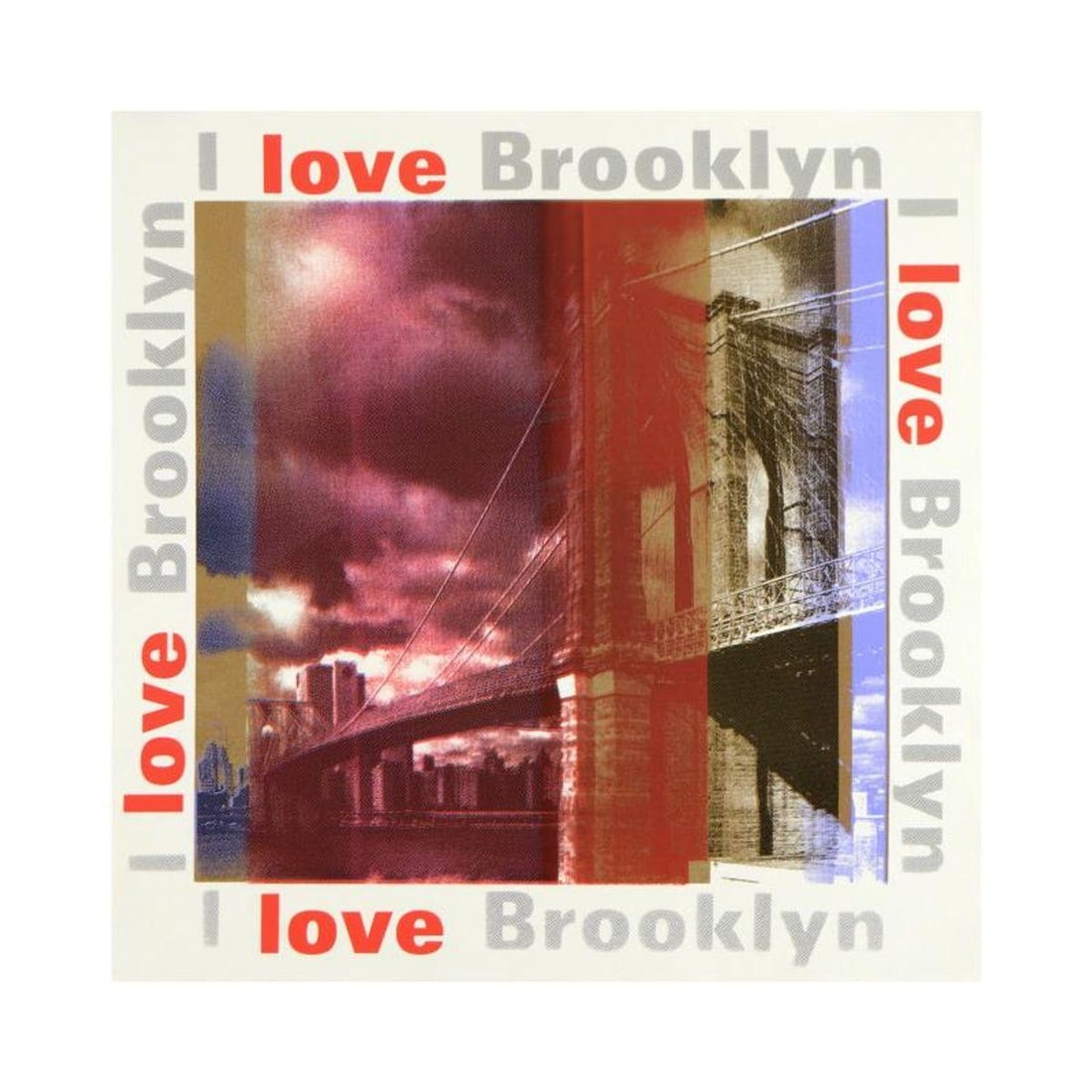 Steve Kaufman (1960-2010), "I Love Brooklyn" Limited Edition Hand Pulled Silkscreen on Canvas,: I Love Brooklyn is a limited edition hand pulled silkscreen on canvas by Andy Warhol protege Steve Kaufman (1960-2010). This piece is numbered 45/50 and hand signed inverso. Includes letter of authent