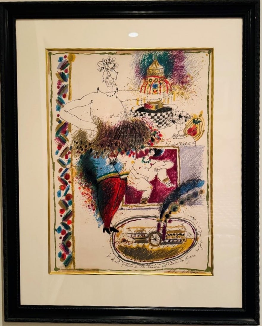 Theo Tobiasse- Lithograph on paper: Artist: Theo Tobiasse. Medium: Lithograph on paper. Measures approx. 30" x 40" (framed). Signature: Signed and numbered. Reference#: 25135.
