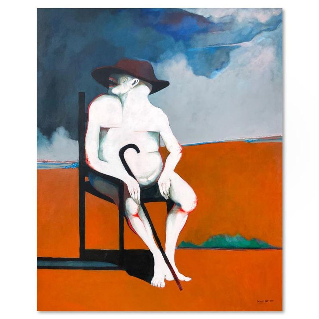 Milton Berwin (1925-2023), Original Painting on Canvas (60" x 48"), Hand Signed with Letter of (1 of 2)