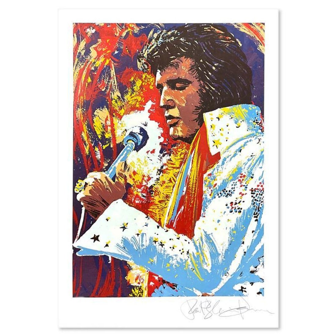 Paul Blaine Henrie (1932-1999), "Elvis" Limited Edition Serigraph, Numbered and Hand Signed and: Elvis is a limited edition serigraph on paper by Paul Blaine Henrie (1932-1999), numbered and hand signed by the artist. Includes Letter of Authenticity. Measures approx. 20" x 26" (border); 14" x 20"
