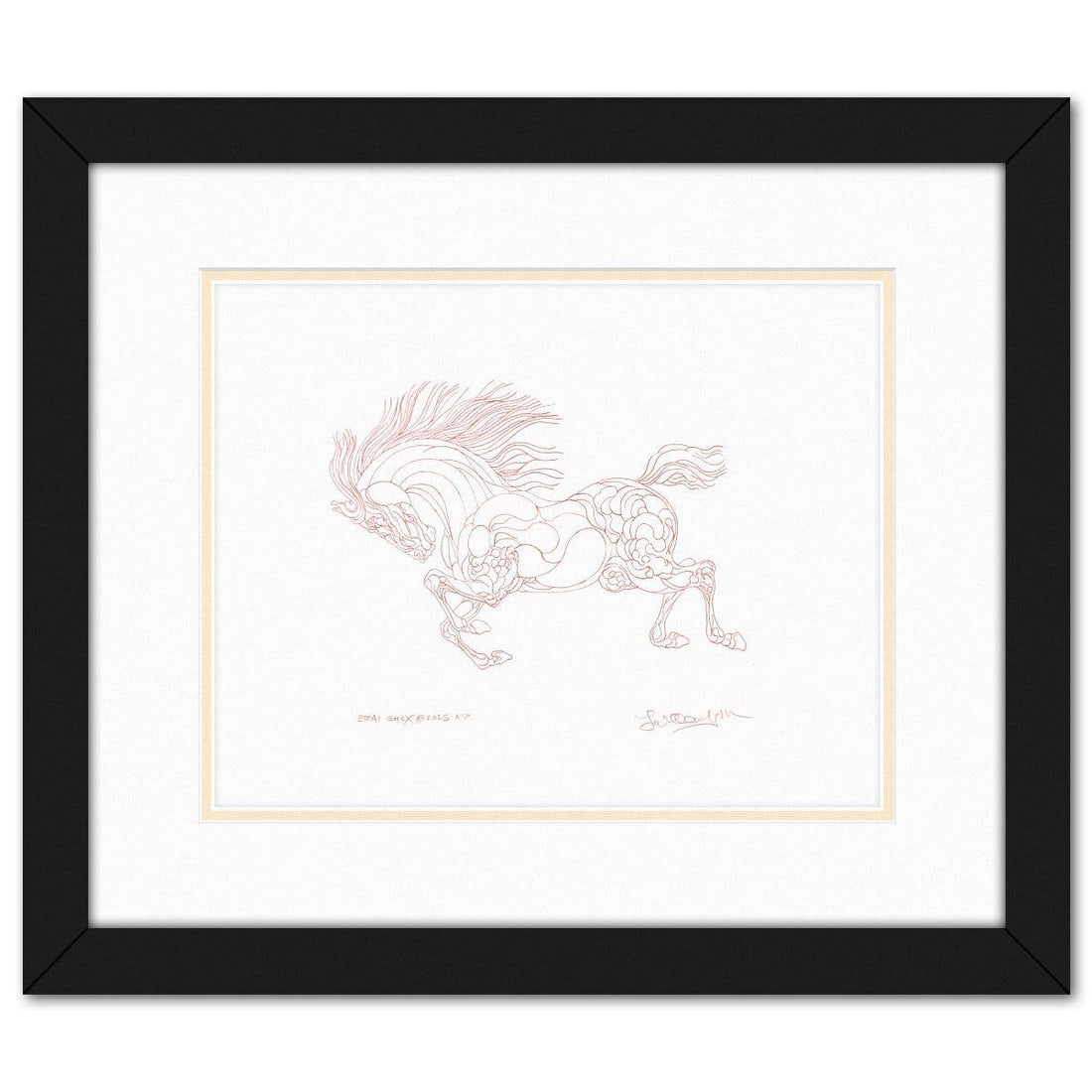 Guillaume Azoulay- Original Drawing "ESSAI GMCX": Artist: Guillaume Azoulay. Medium: Original Drawing. Title: ESSAI GMCX. Size: 11" x 14". Measures approx. 18.5" x 21.5" (framed). Signature: Hand signed. Certificate of Authenticity: Is included. Refe