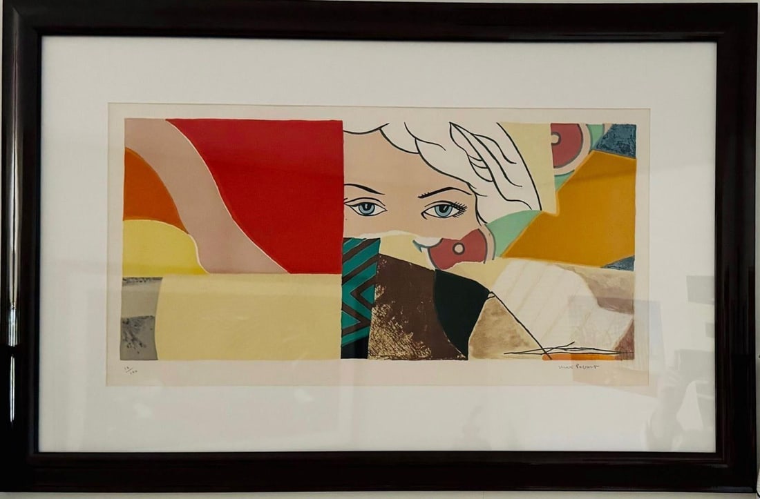 Max Papart- Lithograph on paper: Artist: Max Papart. Medium: Lithograph on paper. Measures approx. 24" x 38" (framed). Signature: Signed. Reference#: 25141.