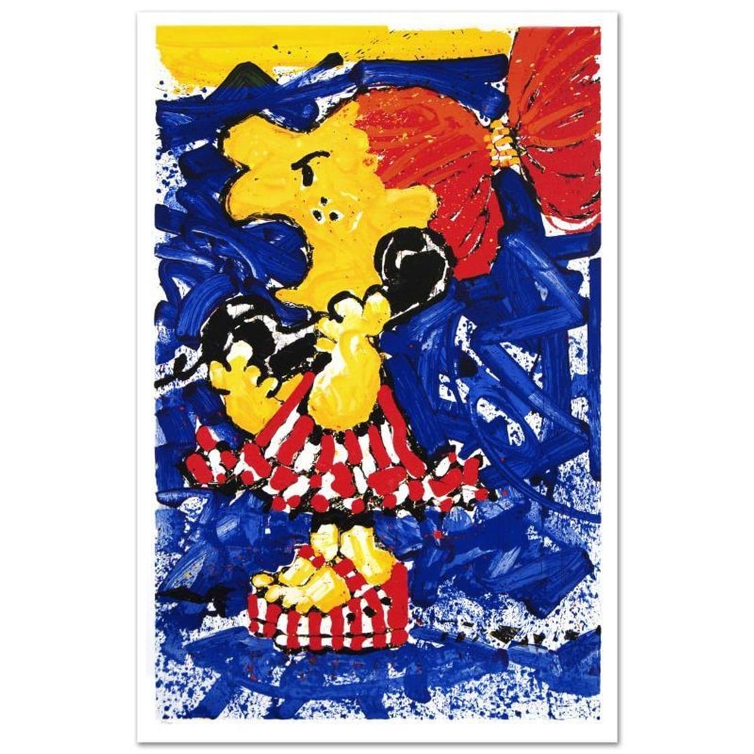 1-800 My Hair is Pulled Too Tight Limited Edition Hand Pulled Original Lithograph (25" x 40") by: 1-800 My Hair is Pulled too Tight is a limited edition hand pulled original lithograph on museum quality paper, numbered and hand signed by Tom Everhart. This is one of the final Everhart editions to 