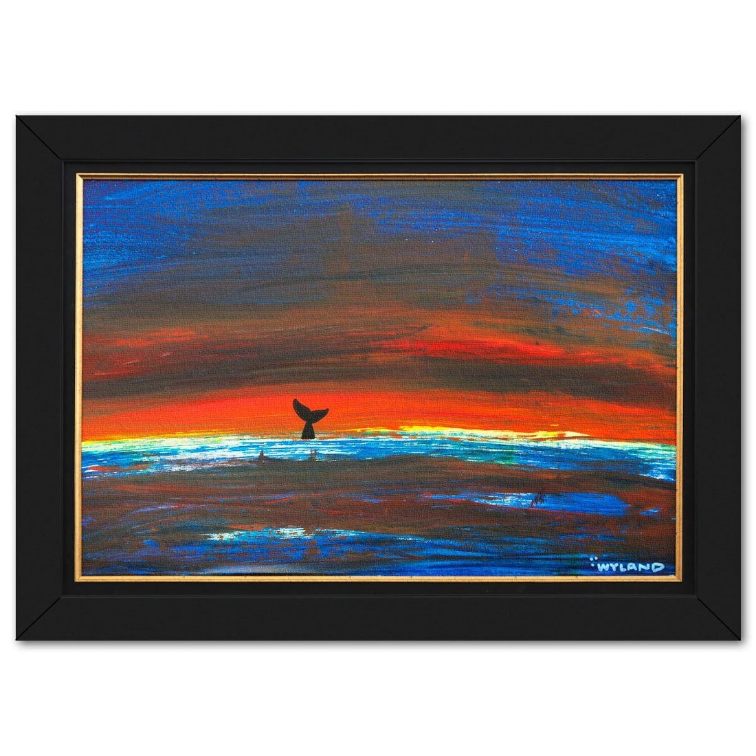 Wyland- Original Painting on Canvas "Monochrome Deep Sea": Artist: Wyland. Medium: Original Painting on Canvas. Title: Monochrome Deep Sea. Size: 24" x 36". Measures approx. 32" x 44" (framed). Signature: Hand signed by the artist. Certificate of