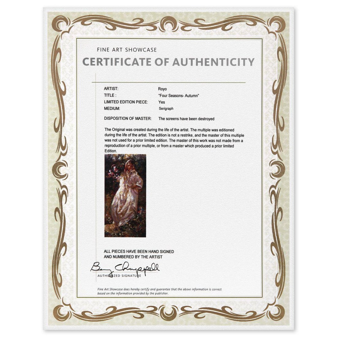 Royo- Serigraph "Autumn" - 4