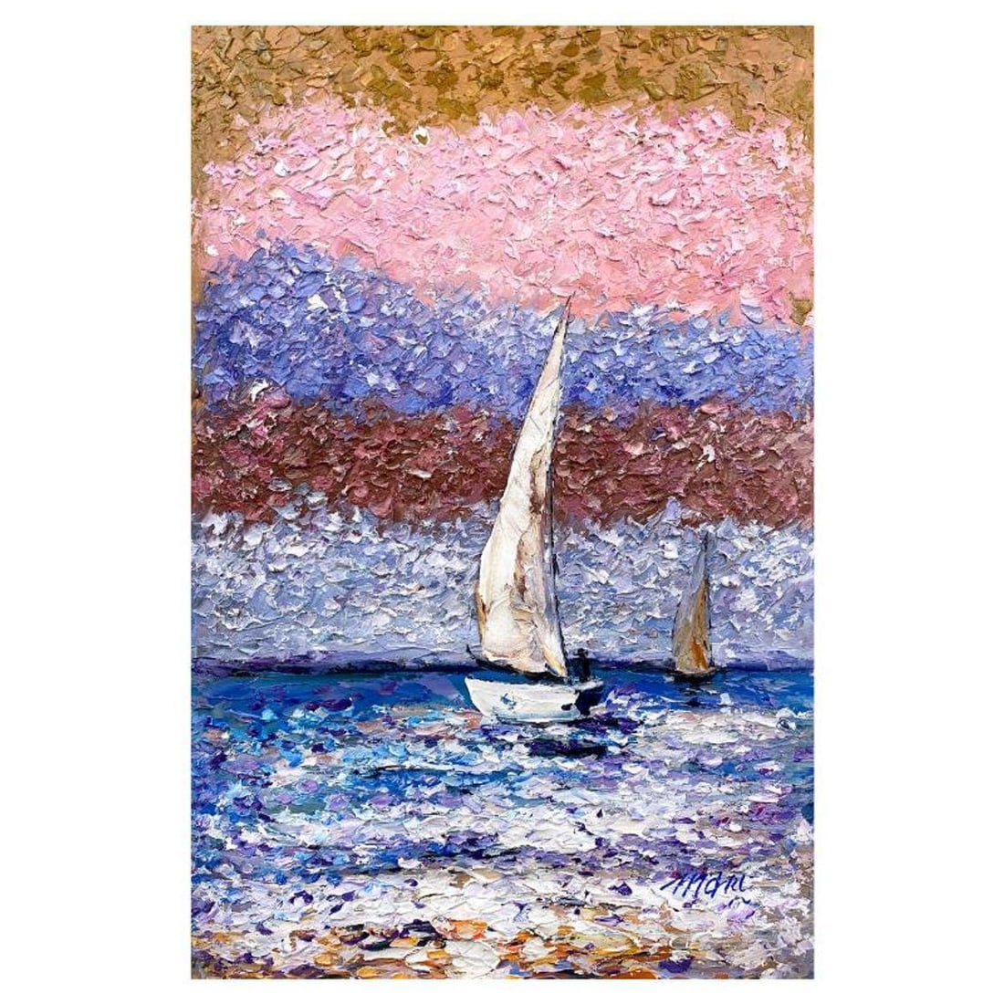 Mani, Original Acrylic Painting on Canvas, Hand Signed with Letter of Authenticity.: This is an original acrylic painting on canvas by Mani, hand signed by the artist. Includes Letter of Authenticity. Measures approx. 36" x 24" (image).