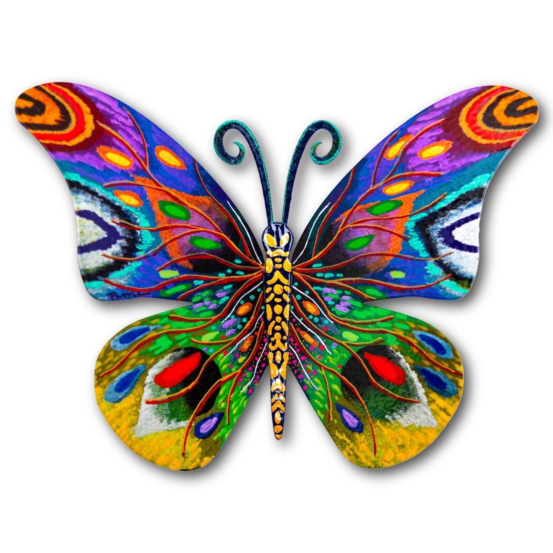 Patricia Govezensky- Original Painting on Cutout Steel "Butterfly" (1 of 2)