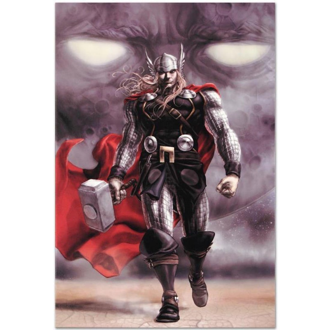 Marvel Comics "Astonishing Thor #5" Numbered Limited Edition Giclee on Canvas by Mike Choi with COA.: A piece of comic book history, this limited edition, from original art by Mike Choi, depicts Thor. Mike Choi has done much interior and cover work for Marvel franchises, including Thor and X-Men. "Ast