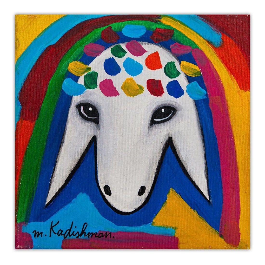 Menashe Kadishman- Original Acrylic on Canvas "Untitled" (1 of 2)