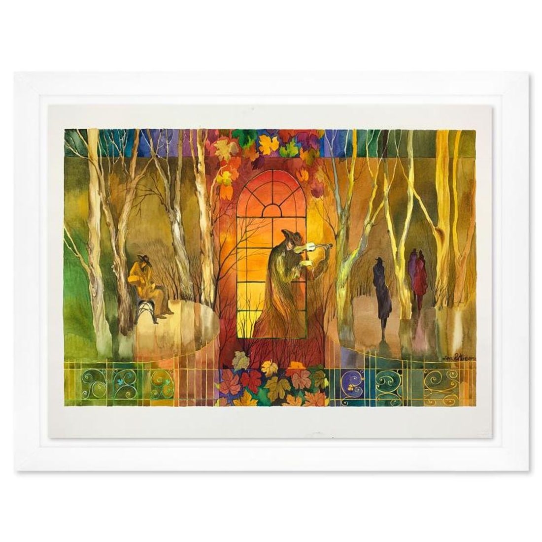 Zina Roitman, Framed Hand Signed Original Painting with Letter of Authenticity.: This is an untitled original painting on paper by Zina Roitman. The piece is hand signed, framed, and comes with a letter of authenticity. Measures approximately 25.5" x 33.5" (framed), 21.5" x 29.5" 