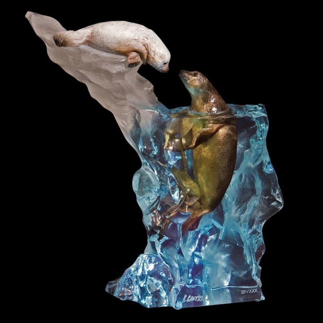 Kitty Cantrell, "Seal It With A Kiss" Limited Edition Mixed Media Lucite Sculpture with COA. (1 of 2)