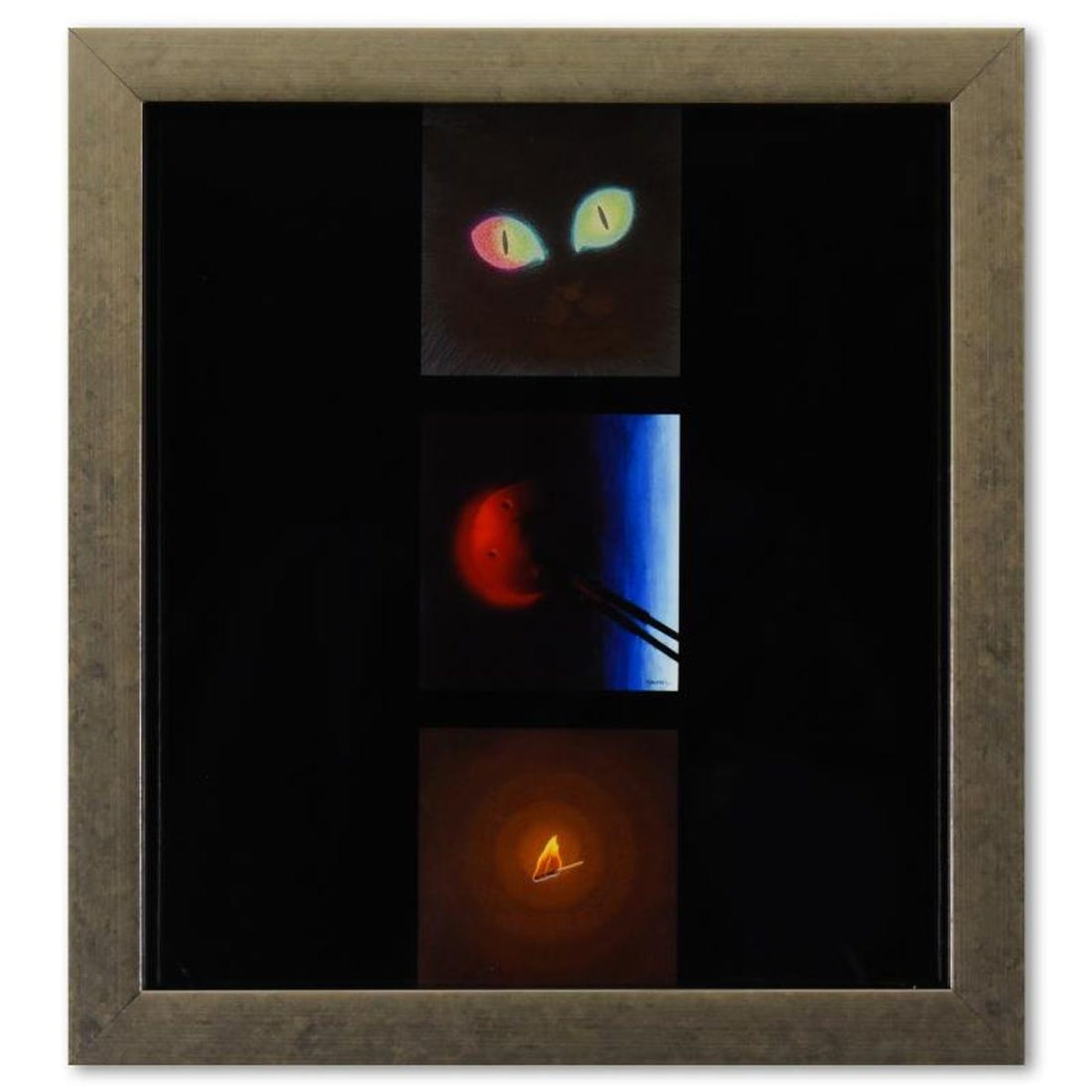Victor Vasarely (1908-1997), "Etude De Lumiere - 2, Incandescence, Etude De Lumiere de la serie: Etude De Lumiere - 2, Incandescence, Etude De Lumiere de la serie Graphismes 1 is a heliogravure print on paper, published in 1977, by Victor Vasarely (1908-1997). This piece comes custom framed, with