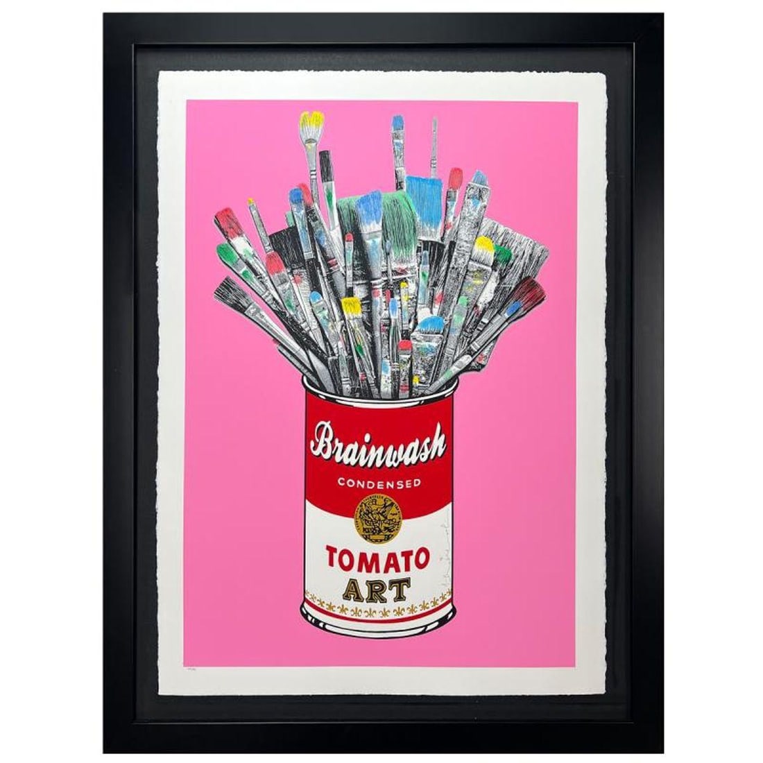 Mr. Brainwash, "Tomato Pop (Pink)" Framed Limited Edition Hand-Finished Silk Screen. Hand Signed and: Tomato Pop (Pink) is a limited edition uniquely hand-finished silk screen print on paper by Mr Brainwash. The piece is hand signed and thumb-printed by the artist. The piece comes custom framed and wi