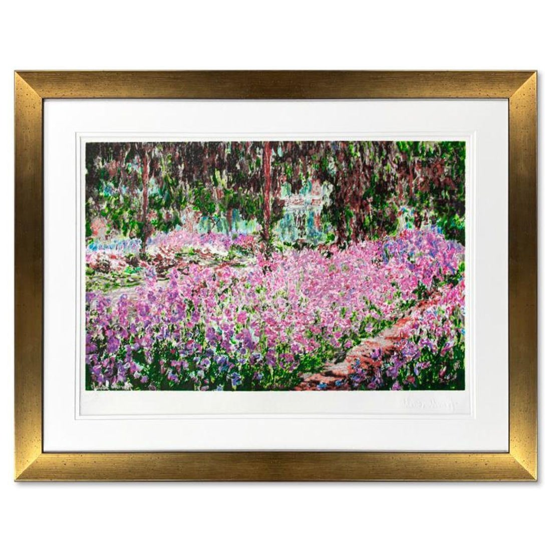 Claude Monet (1840-1926), "Le Jardin De Monet (1840-1926)" Framed Limited Edition Lithograph with: Le Jardin De Monet is a framed limited edition lithograph on paper by Claude Monet. Printed by Atelier Tete a Tete in Paris and authorized by the Monet Estate and ADAGP Paris , the piece is plate sign