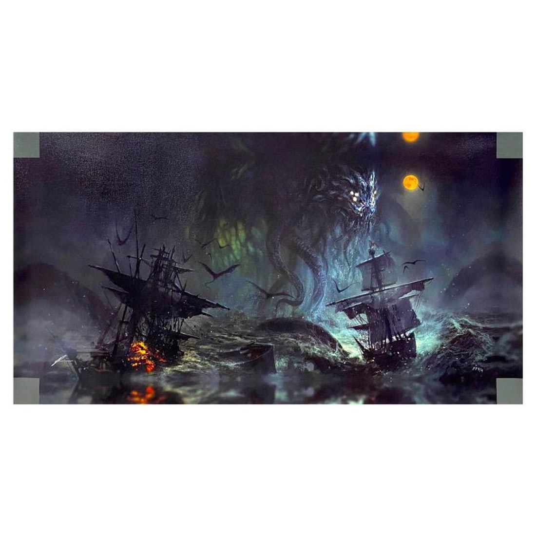 Richard Luong, "Cthulhu II" Limited Edition on Canvas, PP Numbered 3/4 and Signed with Letter of: Cthulhu II is a limited edition giclee on canvas by Richard Luong, PP numbered 3/4 and bearing the authorized signature of the artist. Includes Letter of Authenticity. Measures approx. 16" x 33" (imag