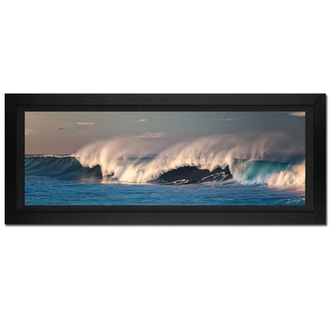 Jongas, "Blue Wave" Framed Limited Edition Photograph on Canvas, Numbered and Hand Signed with: Blue Wave is a limited edition giclee on canvas by photographer Jongas, numbered and hand signed by the artist. The piece comes custom framed and includes Letter of Authenticity. Measures approximatel