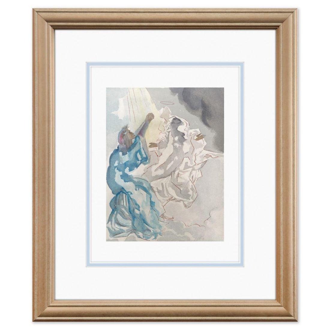 Salvador Dali- Original Color Woodcut on B.F.K. Rives Paper "Paradise 5": Artist: Salvador Dali. Medium: Original Color Woodcut on B.F.K. Rives Paper. Title: Paradise 5. Size: 13" x 10". Measures approx. 19" x 16" (framed). Certificate of Authenticity: Is included. Addition
